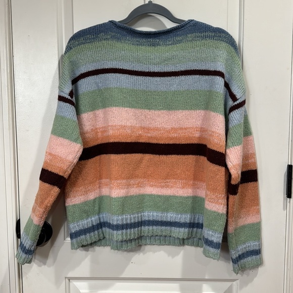 SUNDANCE WOOL BLEND STRIPED SIBELLA SWEATER LARGE - Picture 7 of 8